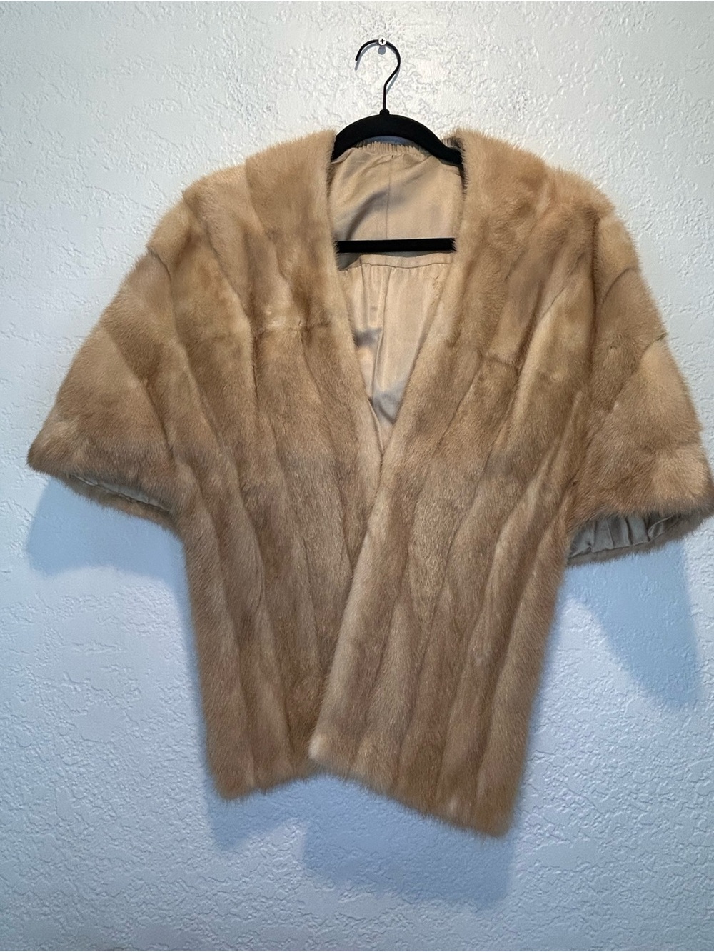 Vintage Light Beige Mink Fur Stole